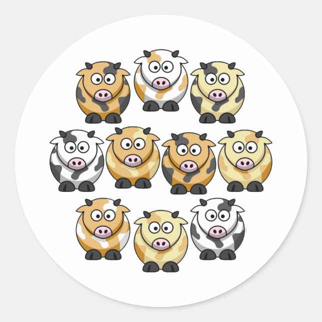 Adesivo Redondo 10 Vaca Pequena Vaca (Frente)