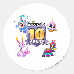 Adesivo Redondo 10o Logotipo do aniversário