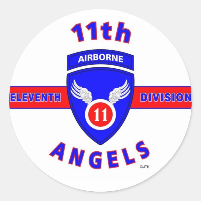 ADESIVO REDONDO 11 AIRBORNE DIVISION "ANGELS" (Frente)