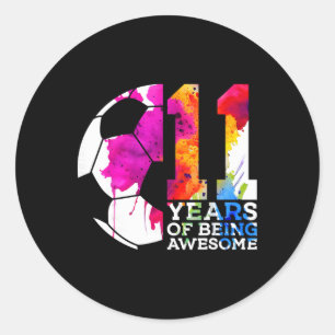 Adesivo Redondo 11 Anos Sendo Incrível Futebol 11º Aniversário