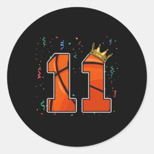 Adesivo Redondo 11 Birthday Basball Grande Número 11 Anos