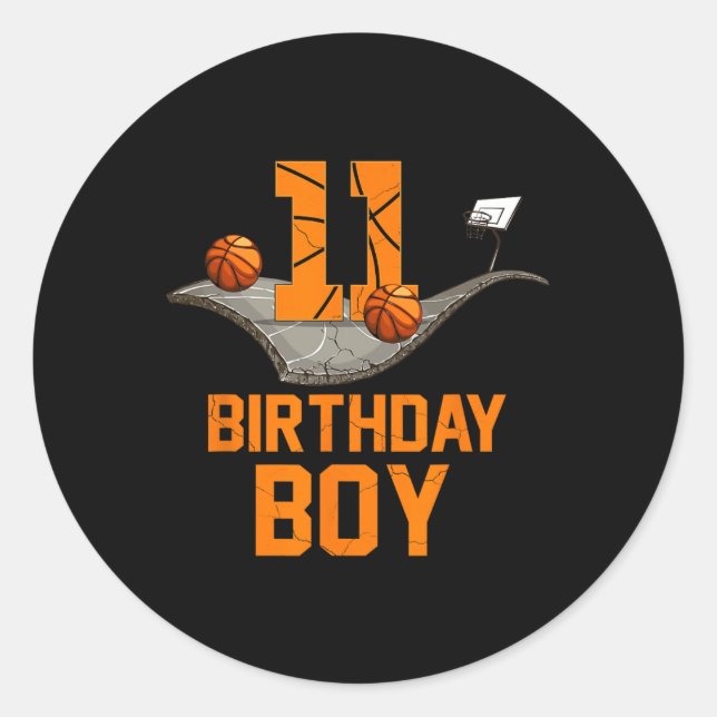Adesivo Redondo 11 Birthday Basball Jersey 11 anos Boy Bo (Frente)