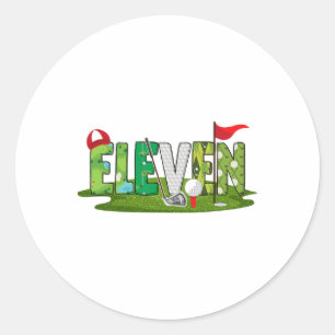 Adesivo Redondo 11 Birthday Golf Tema De 11 Anos Crianças De 11 An