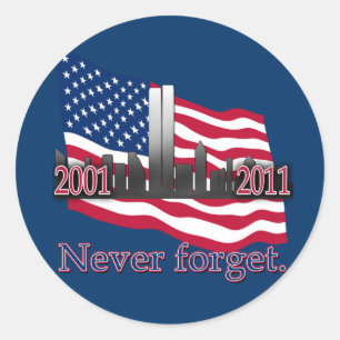 Adesivo Redondo 11 de setembro de 10 Tshirt do aniversário do ano