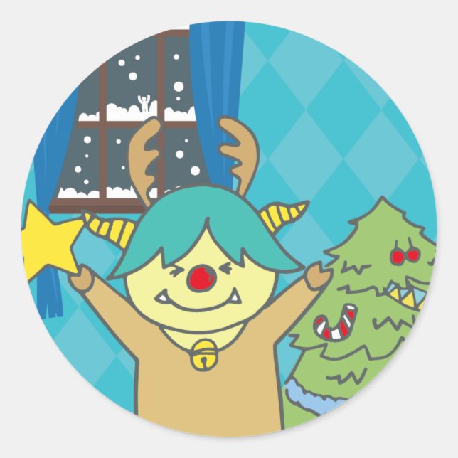 ADESIVO REDONDO 12月モンスターシール (Frente)