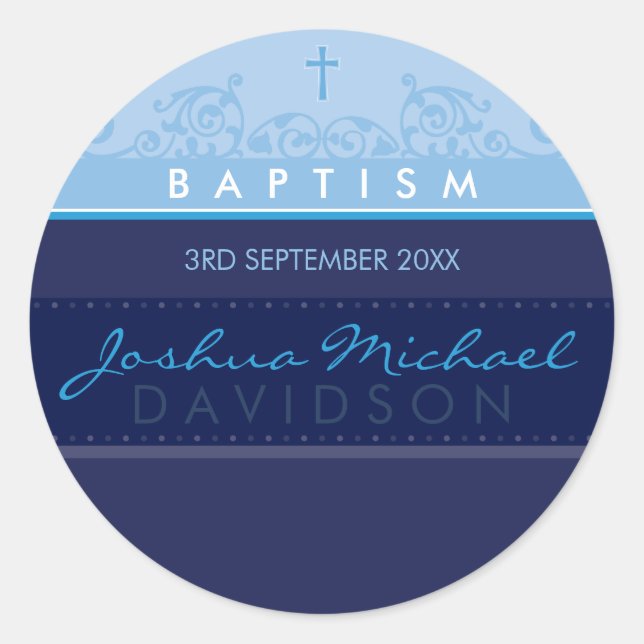 Adesivo Redondo 125 marinho azul elegante de VESTIDO PERSONALIZADO (Frente)