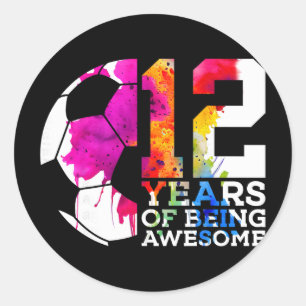 Adesivo Redondo 12 Anos Sendo Incrível Futebol 12º Aniversário 
