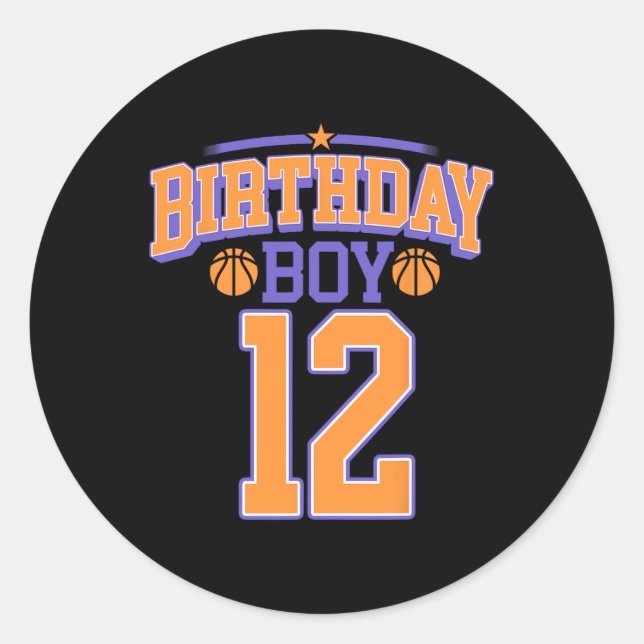 Adesivo Redondo 12 Birthday Boy Basball Lover 12 Anos Bd (Frente)