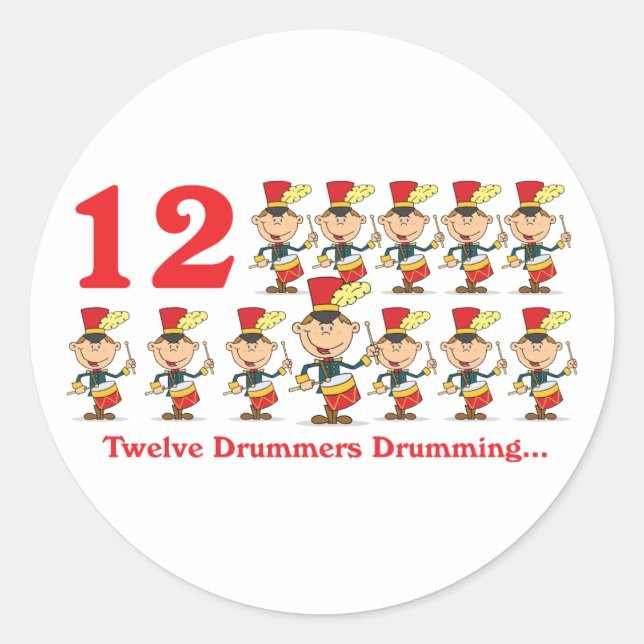 Adesivo Redondo 12 dias, 12 bateristas (Frente)