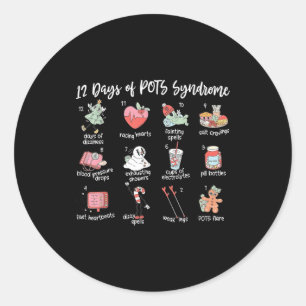 Adesivo Redondo 12 Dias De Síndrome De Pots Natal Dysautonomia Cg