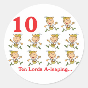 Adesivo Redondo 12 dias dez lordes saltando