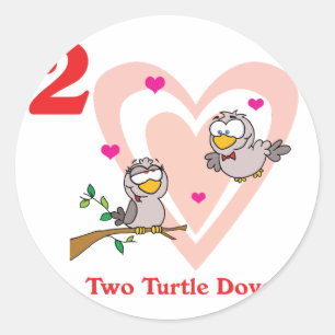 Adesivo Redondo 12 dias dois pombos-tortugas