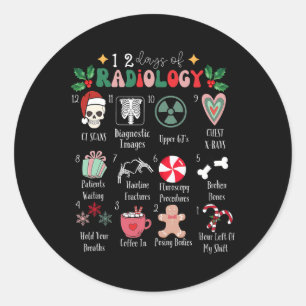 Adesivo Redondo 12 Dias Engraçados De Radiologia Natal Radiate Xra