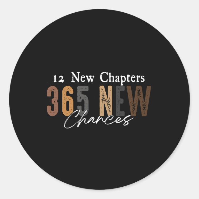 Adesivo Redondo 12 New Chapters 365 New Chances  (Frente)