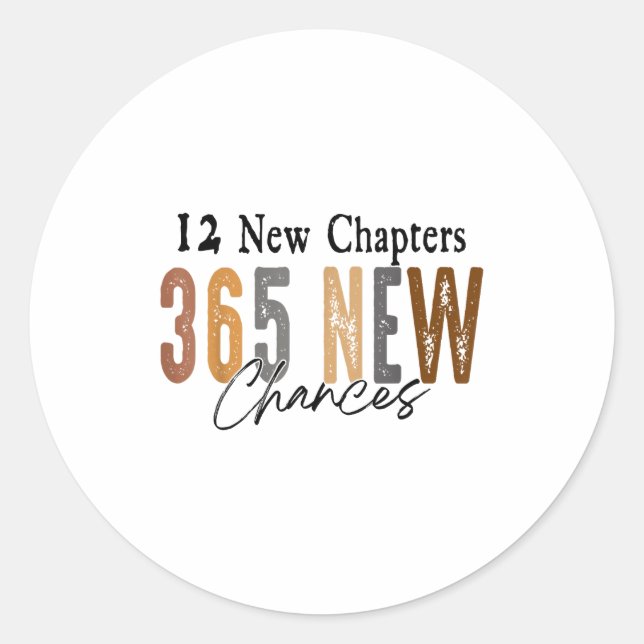 Adesivo Redondo 12 New Chapters 365 New Chances Family  (Frente)