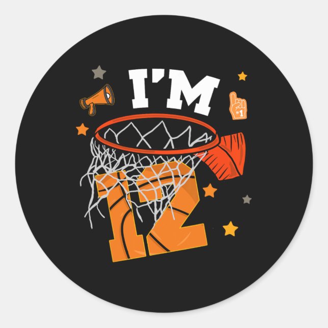 Adesivo Redondo 12th Birthday Sketll Boy Twelve Years 12 Yr Old Bd (Frente)