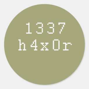 Adesivo Redondo 1337 h4ck3r