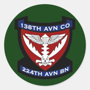 Adesivo Redondo 138th Avn Co - RR 2 Vietnam