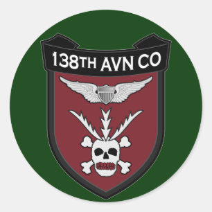 Adesivo Redondo 138th Avn Co - RR Vietnam