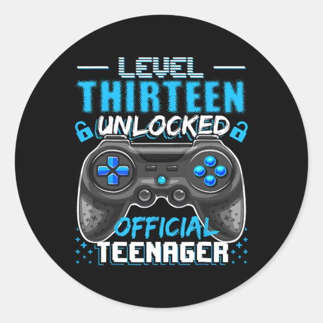 Adesivo Redondo 13 Aniversário oficial do jogo de vídeo do adolesc (Frente)