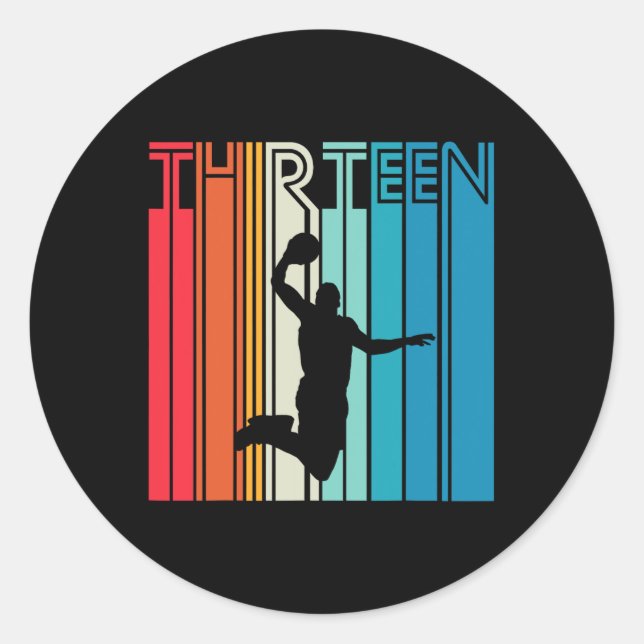 Adesivo Redondo 13 Birthday Bysketbyll Lover Gift 13 Anos R (Frente)