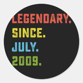 Adesivo Redondo 13 Birthday Gift Legendary Desde Julho De 2009 13