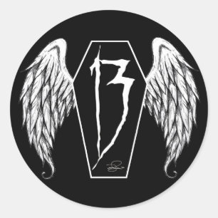 Adesivo Redondo 13 caixões