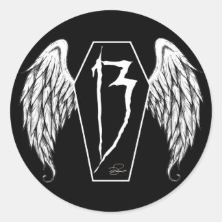 Adesivo Redondo 13 caixões