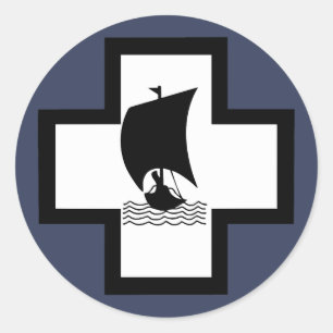 Adesivo Redondo 13 de KriegsMarine Flottilla Emblem