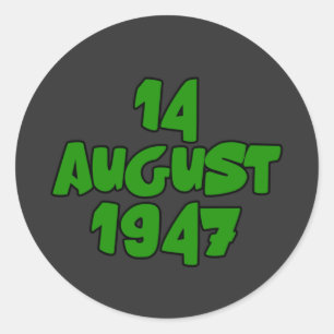 Adesivo Redondo 14 de agosto de 1947 Dia da Independência do Paqui