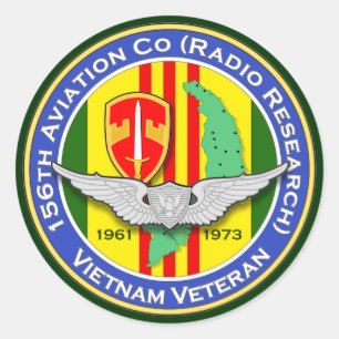 Adesivo Redondo 156th Avn Co RR 2b - ASA Vietnam