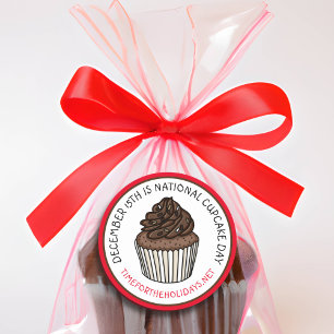 Adesivo Redondo 15 de dezembro do Dia Nacional do Cupcake