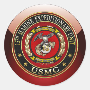 Adesivo Redondo 15 Marine Expeditionary Unit (15 MEU) [3D]