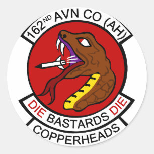 Adesivo Redondo 162nd Avn Co. (AH) Copperheads