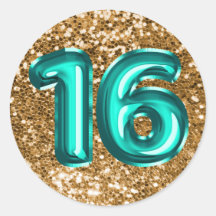 16 Balões de Folha Teal Espelhados com Glitter Dou