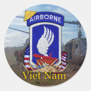 Adesivo Redondo 173rd guerra do vietname da brigada transportada