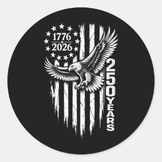 Adesivo Redondo 1776 2026 250 Anos Águia Patriótica Bandeira Ameri