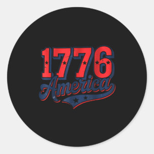 Adesivo Redondo 1776 américa patriótico vintage