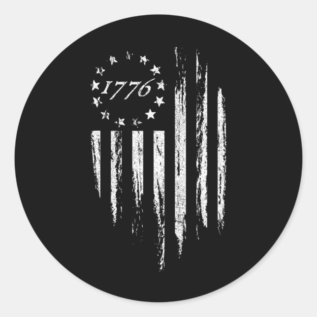 Adesivo Redondo 1776 American Flag Betsy Ross 13 Stars Usa 4th Of (Frente)