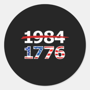 Adesivo Redondo 1776 American Patriot Design Company Resiste 1984 