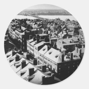 Adesivo Redondo 1859: A cidade de Boston, Massachusetts