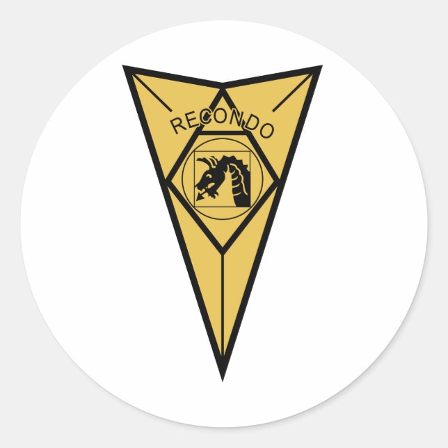 Adesivo Redondo 18.a insígnia de RECONDO aerotransportada (Frente)