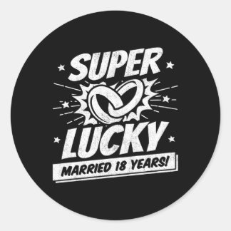 Adesivo Redondo 18 Anos Casados 18 Anos De Casamento