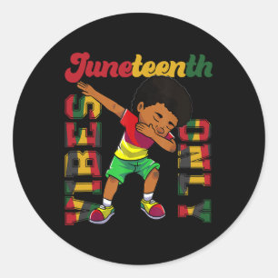 Adesivo Redondo 18 de junho de 1865 Dabbing Vibes only Black Afric