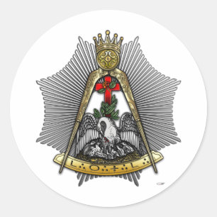 Adesivo Redondo 18.o grau: Cavaleiro da Rosa Croix