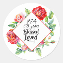 1934 85º Aniversário Mulher - Rosas de Aquarela Pe