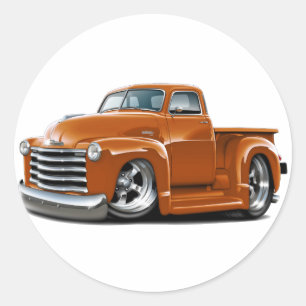 Adesivo Redondo 1950-52 Caminhão Laranja Chevy