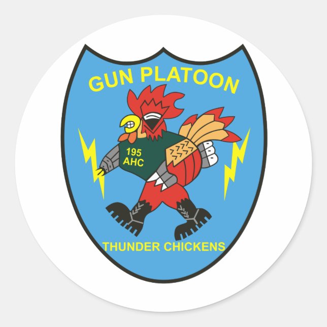 Adesivo Redondo 195.ª Helicóptero Contra Agressão (Frente)