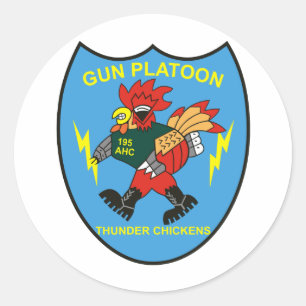 Adesivo Redondo 195th Helicóptero de assalto Co