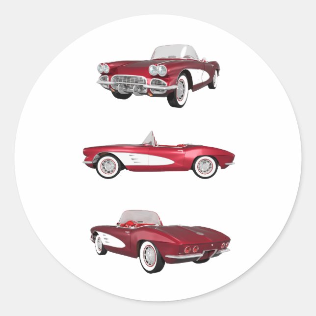 Adesivo Redondo 1961 Corvette C1: (Frente)